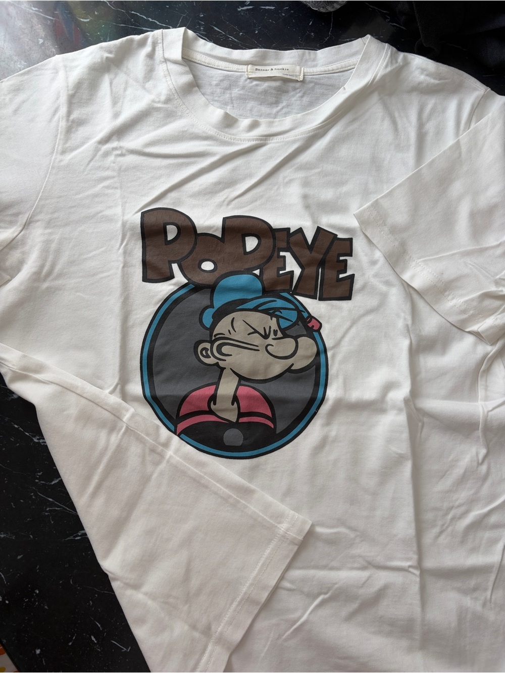 Popeye Graphic White Tee - Classic Cartoon Print
